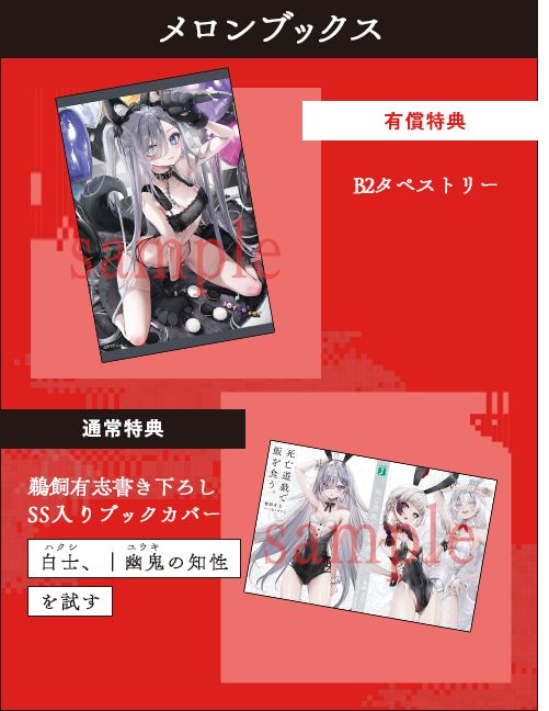 メロンブックス　有償特典　B3タペストリー＆ 鵜飼有志書き下ろし SS入りブックカバー　白士、｜幽鬼の知性を試す